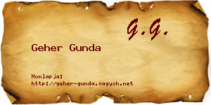 Geher Gunda névjegykártya